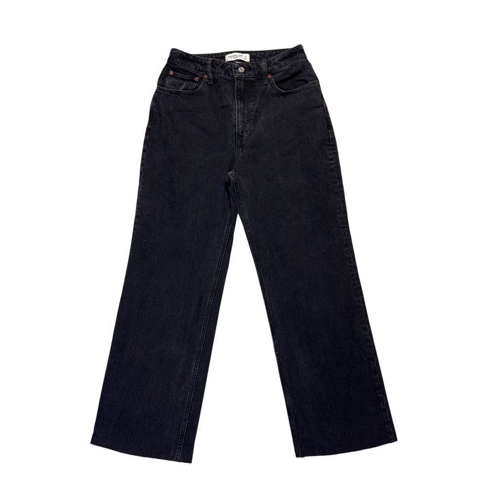 Abercrombie & Fitch 90s Relaxed Jean Curve Love High Rise Black Raw Hem 27 4R
